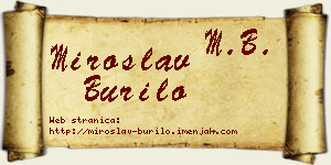 Miroslav Burilo vizit kartica